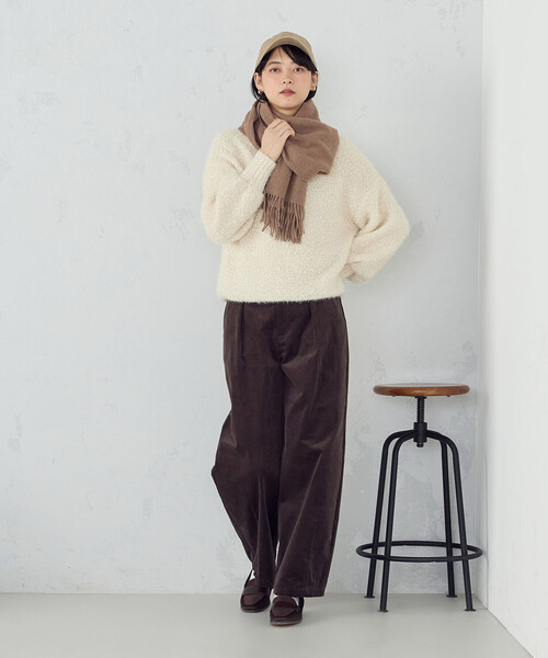 COMME CA ISM(コムサイズム)の「ネップシャギー 2WAY カーディガン(カーディガン/ボレロ・レディース・ブラック系/アイボリー・FREE)」の6枚目の写真