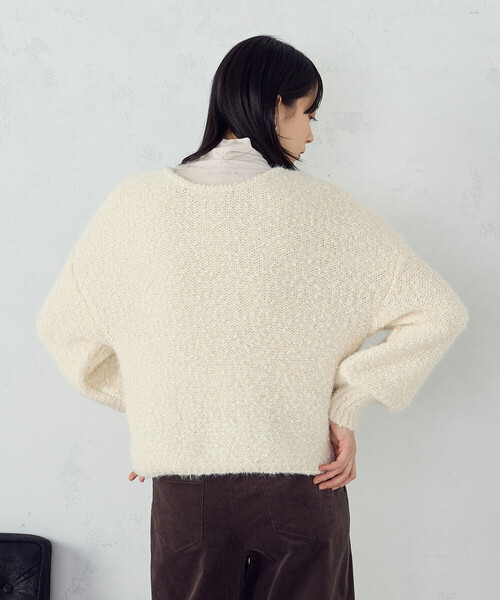 COMME CA ISM(コムサイズム)の「ネップシャギー 2WAY カーディガン(カーディガン/ボレロ・レディース・ブラック系/アイボリー・FREE)」の7枚目の写真