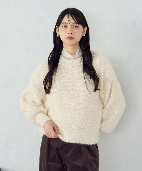 COMME CA ISM(コムサイズム)の「ネップシャギー 2WAY カーディガン(カーディガン/ボレロ・レディース・ブラック系/アイボリー・FREE)」の9枚目の写真