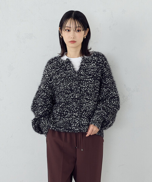COMME CA ISM(コムサイズム)の「ネップシャギー 2WAY カーディガン(カーディガン/ボレロ・レディース・ブラック系/アイボリー・FREE)」の15枚目の写真