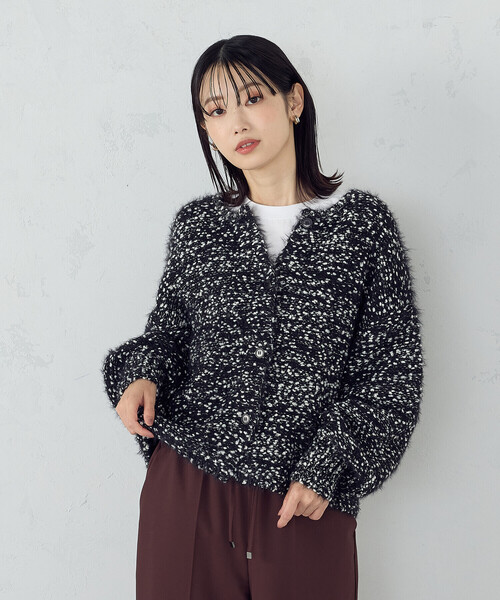 COMME CA ISM(コムサイズム)の「ネップシャギー 2WAY カーディガン(カーディガン/ボレロ・レディース・ブラック系/アイボリー・FREE)」の16枚目の写真