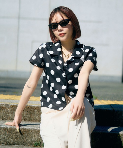 Subciety（サブサエティ）の「【WOMEN】Dot shirt（シャツ/ブラウス・レディース・ピンク/グリーン/ブラック・FREE）」の2枚目の写真