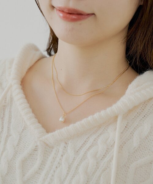 Chico(チコ)の「パール付きチェーンネックレス(ネックレス・レディース・ゴールド/シルバー・FREE)」の1枚目の写真