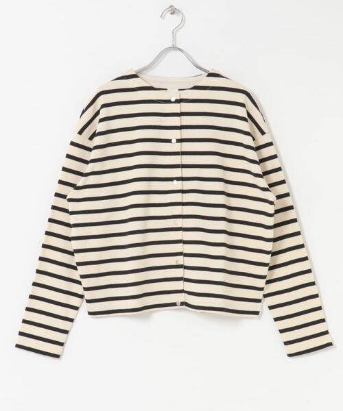 かぐれ（カグレ）の「コットンフライススナップカーディガン（カーディガン/ボレロ・レディース・ブラック/ストライプ・FREE）」の17枚目の写真