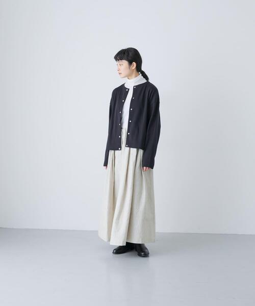 かぐれ（カグレ）の「コットンフライススナップカーディガン（カーディガン/ボレロ・レディース・ブラック/ストライプ・FREE）」の13枚目の写真