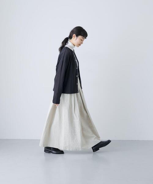 かぐれ（カグレ）の「コットンフライススナップカーディガン（カーディガン/ボレロ・レディース・ブラック/ストライプ・FREE）」の15枚目の写真