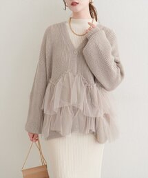 natural couture | 【WEB限定】チュール重ねカーディガン(カーディガン/ボレロ)