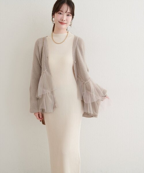 natural couture（ナチュラルクチュール）の「チュール重ねカーディガン（カーディガン/ボレロ・レディース・ライトベージュ/アイボリー/ピンク/ブラウン・FREE）」の22枚目の写真
