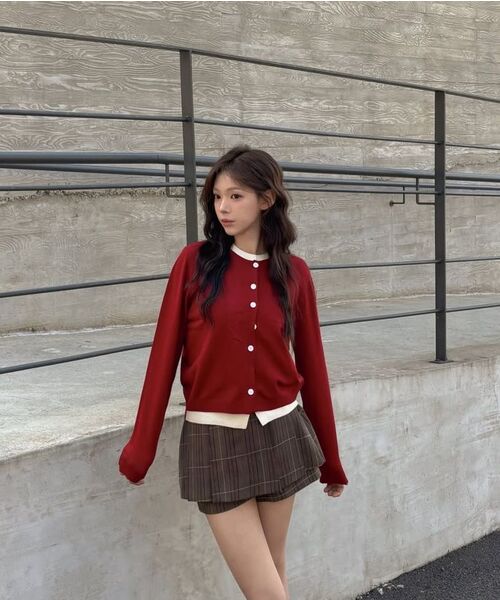 LETERIE（レテリー）の「LR BASIC LAYERED CARDIGAN_YELLOW（カーディガン/ボレロ・レディース・イエロー・FREE）」の3枚目の写真