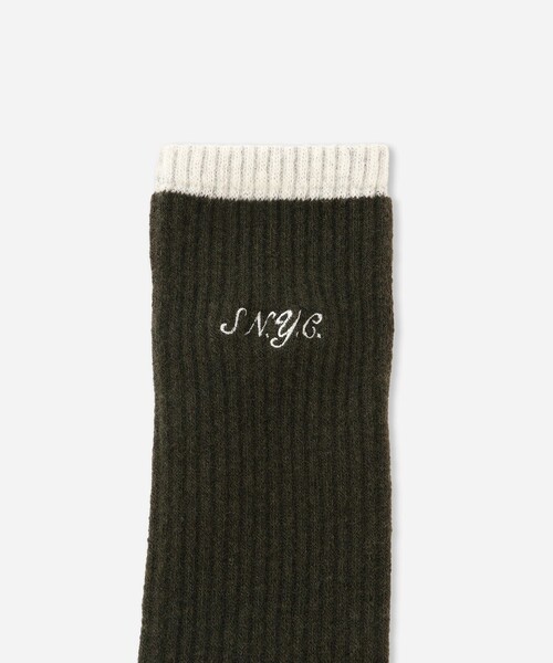 Saturdays NYC(サタデーズ ニューヨークシティ )の「SNYC Wool Socks(ソックス/靴下・メンズ・ブラック/オリーブ/ワイン/オフホワイト・FREE)」の7枚目の写真