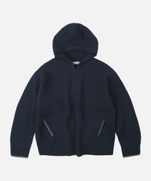 KANGAROO KNIT PULLOVER HOODY _ NAVY