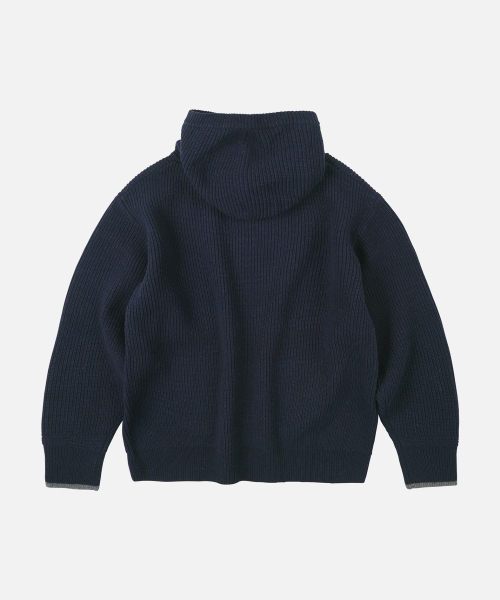 FRIZMWORKS(フリズムワークス)の「KANGAROO KNIT PULLOVER HOODY _ NAVY(ニット/セーター・メンズ・その他・SMALL/MEDIUM/LARGE/X-LARGE)」の2枚目の写真