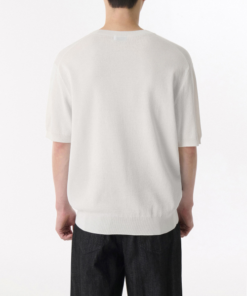 MUSINSA STANDARD（ムシンサスタンダード）の「クールタッチクルーネック半袖ニット[アイボリー]（ニット/セーター・メンズ・その他・SMALL/MEDIUM/LARGE/X-LARGE/XX-LARGE）」の2枚目の写真