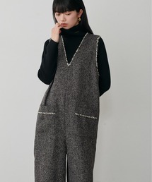 LARUTA（ラルータ）の「【LARUTA】フリンジツイードサロペット（サロペット/オーバーオール）」