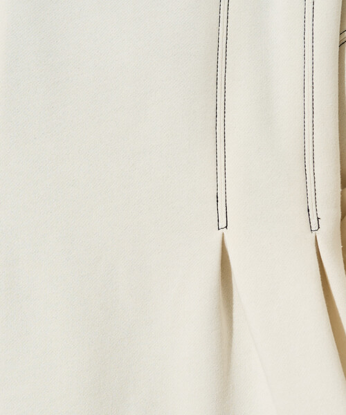 セール】限定展開 配色 ステッチ タック Aライン 裏起毛 チュニック