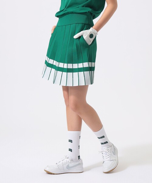 BEAMS GOLF(ビームスゴルフ)の「ORANGE LABEL / ニット プリーツ風 スカート(スカート・レディース・グリーン/ブラック/ホワイト・SMALL/LARGE/MEDIUM)」の9枚目の写真