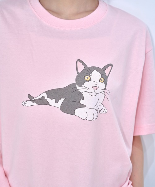 Nora Lily（ノラリリー）の「【Nora Lily】NORA Neko Coloful S/S Tee（Tシャツ/カットソー・メンズ・ブルー系その他/アイボリー/ベビーピンク・LARGE）」の6枚目の写真