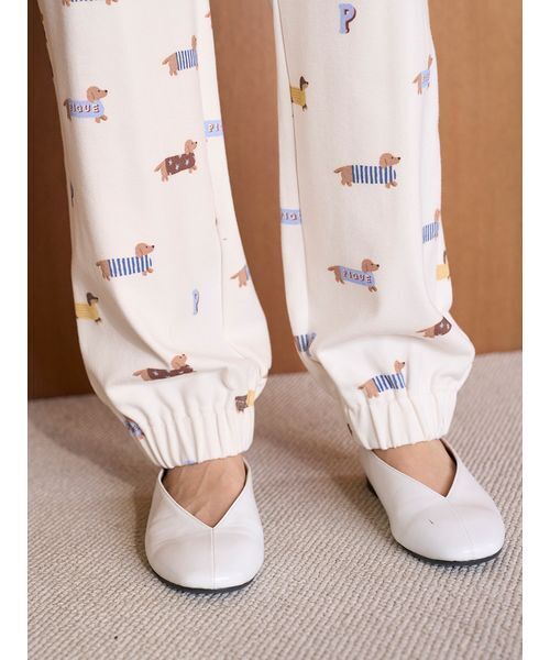 セール】ダックスフンド柄ロングパンツ（ルームウェア/パジャマ