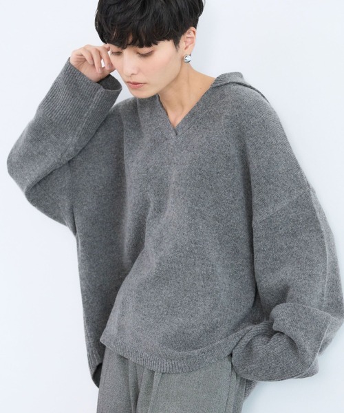 BARNYARDSTORM(バンヤードストーム)の「BARNYARDSTORM / セーラースキッパーニット(ニット/セーター・レディース・グレー/キャメル・FREE)」の1枚目の写真