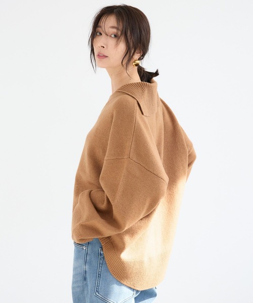 BARNYARDSTORM(バンヤードストーム)の「BARNYARDSTORM / セーラースキッパーニット(ニット/セーター・レディース・グレー/キャメル・FREE)」の6枚目の写真