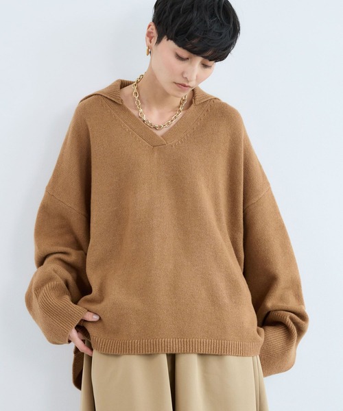 BARNYARDSTORM(バンヤードストーム)の「BARNYARDSTORM / セーラースキッパーニット(ニット/セーター・レディース・グレー/キャメル・FREE)」の16枚目の写真