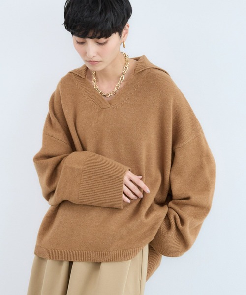 BARNYARDSTORM(バンヤードストーム)の「BARNYARDSTORM / セーラースキッパーニット(ニット/セーター・レディース・グレー/キャメル・FREE)」の17枚目の写真