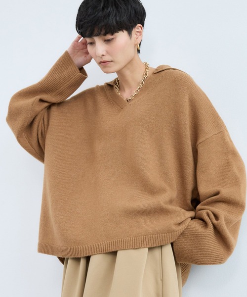 BARNYARDSTORM(バンヤードストーム)の「BARNYARDSTORM / セーラースキッパーニット(ニット/セーター・レディース・グレー/キャメル・FREE)」の21枚目の写真