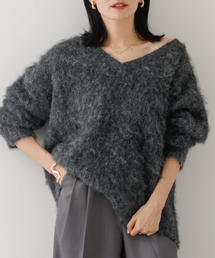 abahouse mavie（アバハウスマヴィ）の「ブラッシュドVネックニット（ニット/セーター）」