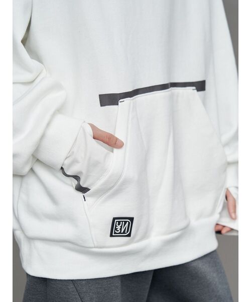 UN3D.（アンスリード）の「ARM COVER DOCKING HOODIE / アームカバードッキングフーディー（パーカー・レディース・ホワイト/ブラック/グレー・44/38）」の13枚目の写真