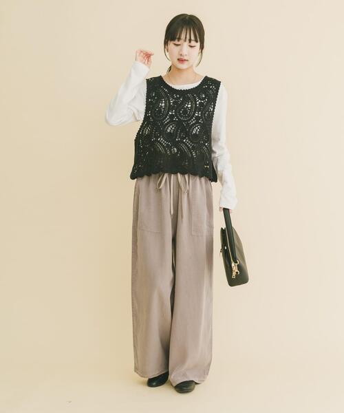 ITEMS URBANRESEARCH(アイテムズ アーバンリサーチ)の「リラクシーイージーパンツ(その他パンツ・レディース・ブラウン/チャコールグレー/グレー系その他・FREE)」の9枚目の写真