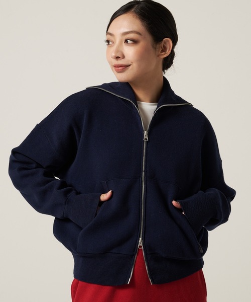 Eddie Bauer（エディーバウアー）の「コージー フルジップ セーター（ニット/セーター・レディース・ネイビー/アイボリー/ダークオレンジ・L/M/XL/S）」の2枚目の写真
