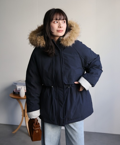 セール】フードファーミドルコート/ミリタリーコート（その他アウター