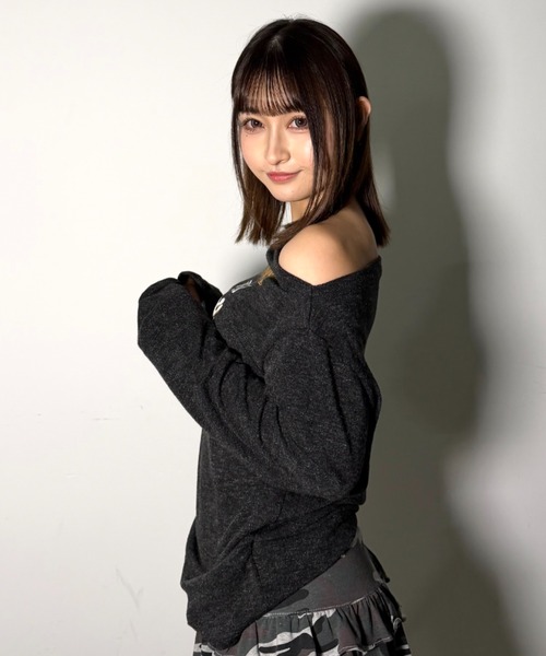 .KOM（ドットコム）の「A'GEM/9 × .kom 『.KOMZ/ドットケーオーエムゼット』NYカレッジプリントロングスリーブ（Tシャツ/カットソー・レディース・ブラウン/ブラック・FREE）」の8枚目の写真
