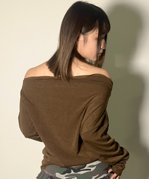.KOM（ドットコム）の「A'GEM/9 × .kom 『.KOMZ/ドットケーオーエムゼット』NYカレッジプリントロングスリーブ（Tシャツ/カットソー・レディース・ブラウン/ブラック・FREE）」の18枚目の写真