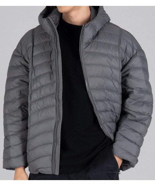 BUTTON SEOUL（ボタンソウル）の「[ダックダウン 80/20] オーバーサイズライトウェイトダックダウンパディングジャケット (グレー)（ダウンジャケット/コート・メンズ・その他・MEDIUM/LARGE/X-LARGE）」の3枚目の写真