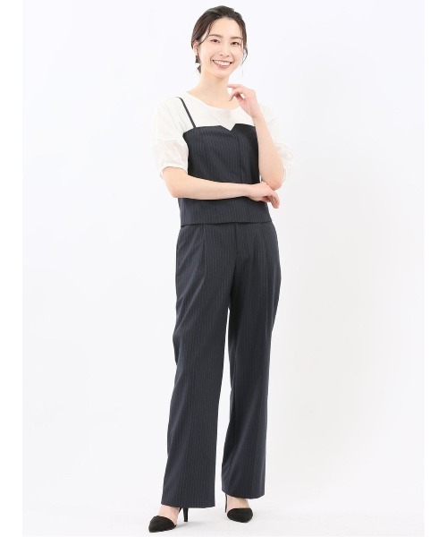 m.f.editorial(エムエフエディトリアル)の「【ストレッチ ウォッシャブル】m.f.エディトリアルレディース ピンスト ビスチェ 紺(セットアップ可能)(スーツベスト・レディース・ネイビー・MEDIUM/LARGE)」の10枚目の写真