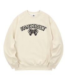 KMC0172 レタリングタイガー起毛 スウェットクリーム