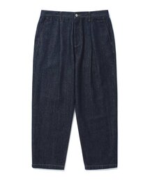 デニムワンタックテーパードパンツインディゴ