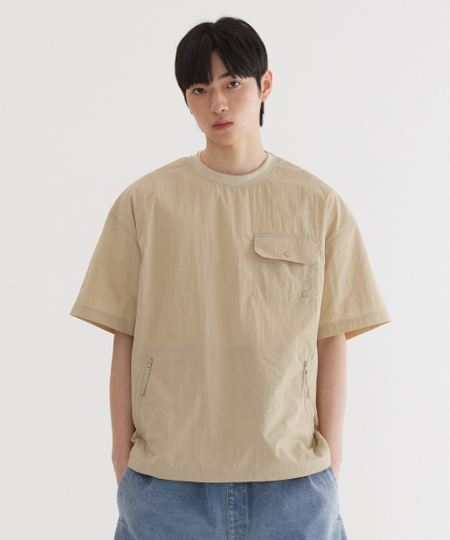 COVERNAT(カバーナット)の「ウーブンユーティリティTシャツBeige(Tシャツ/カットソー・レディース・その他・SMALL/MEDIUM/LARGE/X-LARGE/XX-LARGE)」の1枚目の写真