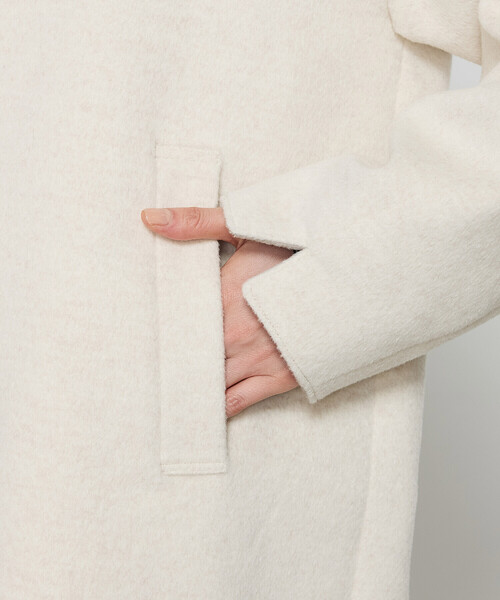 K.T KIYOKO TAKASE(キヨコタカセ)の「〔 Sサイズ 〕 アンゴラウール スタンドステンカラーコート(ステンカラーコート・レディース・ライトグレー/キナリ・5号/3号)」の15枚目の写真