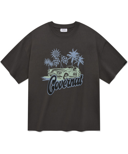 COVERNAT(カバーナット)の「レーシングカ Tシャツ チャコール(Tシャツ/カットソー・レディース・その他・SMALL/MEDIUM/X-SMALL/LARGE)」の1枚目の写真