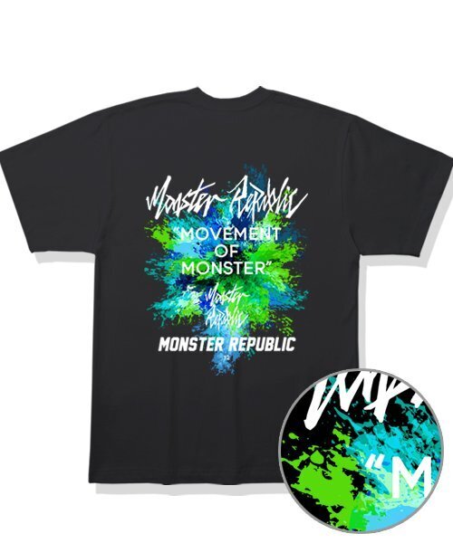 MONSTER REPUBLIC(モンスターリパブリック)の「バックペインティングミックスグリーンTシャツブラック(Tシャツ/カットソー・レディース・その他・X-LARGE/LARGE/MEDIUM/SMALL)」の3枚目の写真