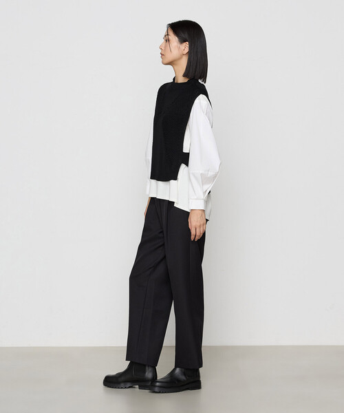 Gabardine K.T(ギャバジンケーティー)の「〔 +サイズ 〕 ダイヤ柄 ニットベスト(ベスト・レディース・オフホワイト/グレー・13号/17号)」の8枚目の写真