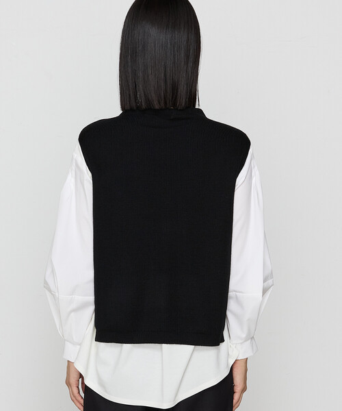 Gabardine K.T(ギャバジンケーティー)の「〔 +サイズ 〕 ダイヤ柄 ニットベスト(ベスト・レディース・オフホワイト/グレー・13号/17号)」の12枚目の写真