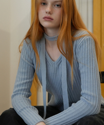 クロップ」に該当するニット/セーター（ブルー・ネイビー/青色系