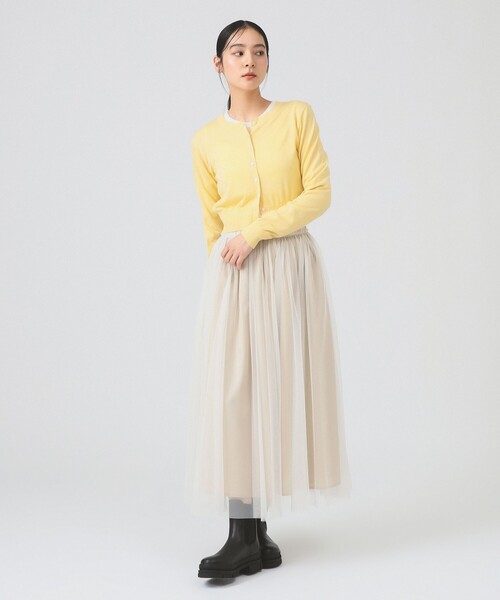 Ray BEAMS（レイビームス）の「14ゲージ ショート丈 クルーネック カーディガン（カーディガン/ボレロ・レディース・サックスブルー/イエロー/ブラック・ONE SIZE）」の7枚目の写真