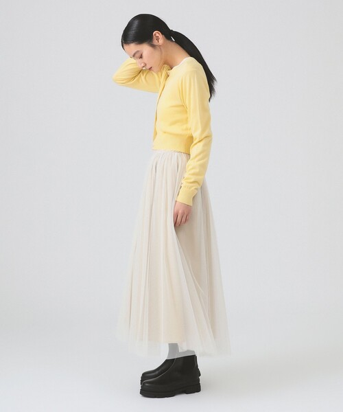 Ray BEAMS（レイビームス）の「14ゲージ ショート丈 クルーネック カーディガン（カーディガン/ボレロ・レディース・サックスブルー/イエロー/ブラック・ONE SIZE）」の8枚目の写真