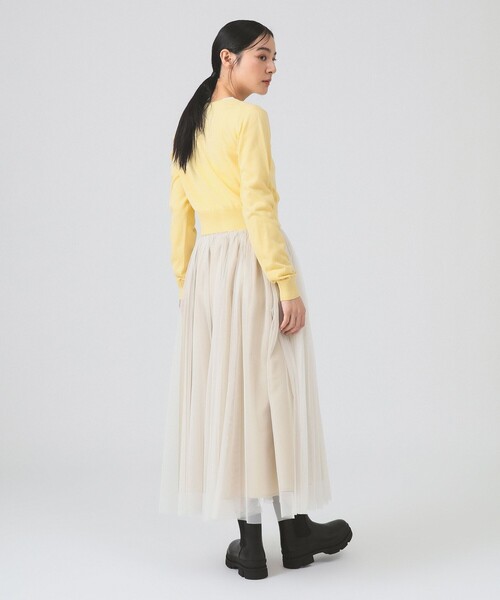 Ray BEAMS（レイビームス）の「14ゲージ ショート丈 クルーネック カーディガン（カーディガン/ボレロ・レディース・サックスブルー/イエロー/ブラック・ONE SIZE）」の9枚目の写真