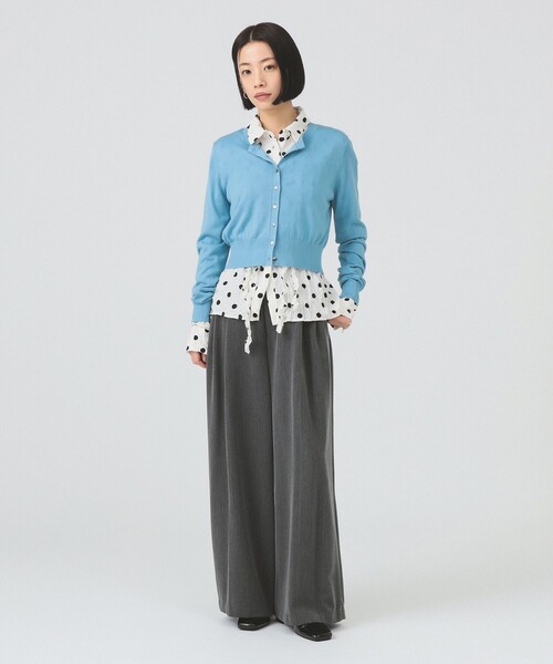 Ray BEAMS（レイビームス）の「14ゲージ ショート丈 クルーネック カーディガン（カーディガン/ボレロ・レディース・サックスブルー/イエロー/ブラック・ONE SIZE）」の11枚目の写真