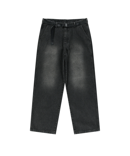 ENDOOR（エンドア）の「Belted corduroy denim pants (black)（デニムパンツ・メンズ・ブラック・1/3）」の2枚目の写真
